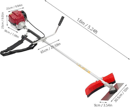 4-Stroke 35.8CC Gas Powered Brush Cutter, 2 in 1 1050W 1.4HP 0.24Gal Strimmer Grass Weed Brush Cutter Weedwacker Trimmer Strimmer Garden Multi Cutter for Yard Trimming, Park Greening, Landscaping
