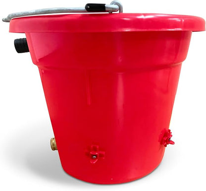 Cowboy's Self-Cleaning Red Chicken Waterer with Nipples