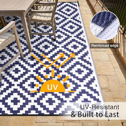 Outdoor Rug 6x9 ft Waterproof Reversible Mat