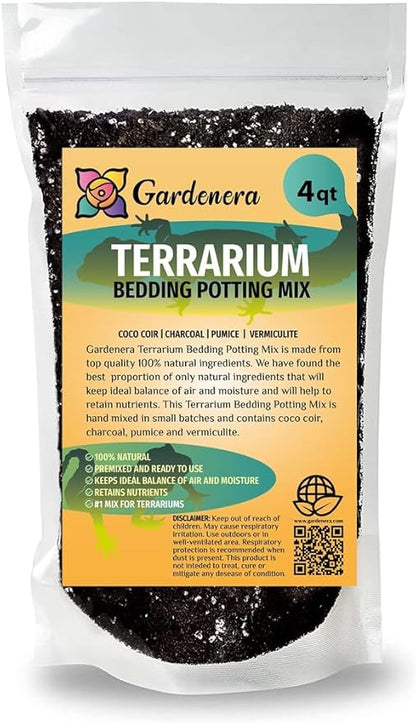 Enhance Your Terrarium's Beauty with Gardenera Terrarium Bedding - Specially Formulated for Ferns and African Violets - 4 QUARTS