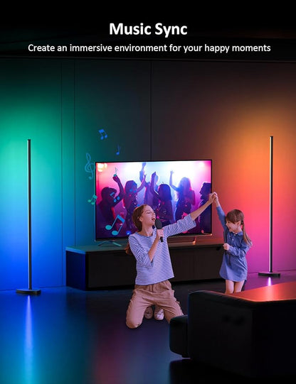 Corner Floor Lamp Pair, RGB IC Corner Lamps