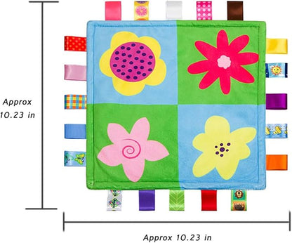 Baby Comforting taggies Blanket 10.43 * 10.43 inch Soft Square Plush Baby Appease Towel Security Blanket for 0-3 Years Old Babies