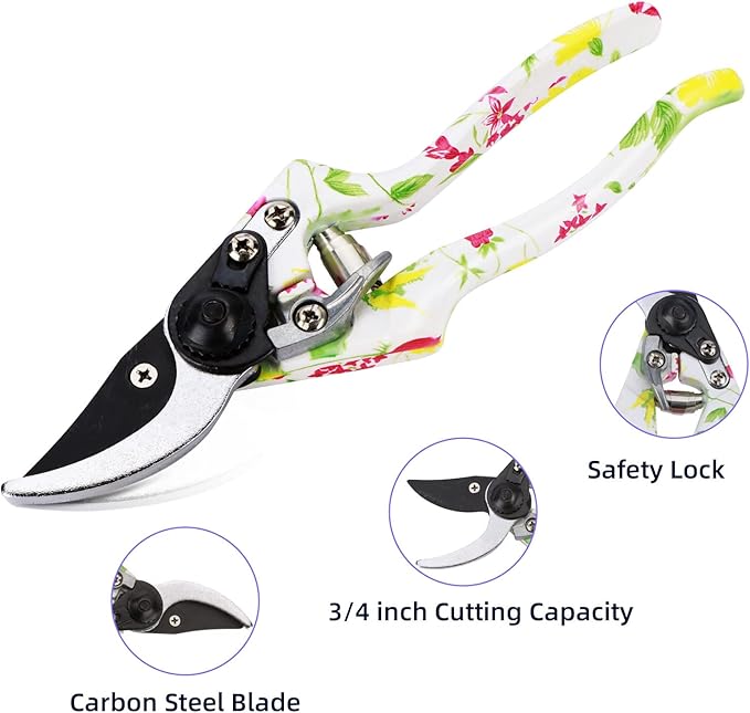 JUMPHIGH Gardening Tool Set, 10 PCS Heavy Duty Aluminum Garden Kit Floral Gardening Gifts for Women, Garden Hand Tools with Non-Slip Rubber Handle, Kneeling Pad, Garden Gloves and Storage Tote Bag
