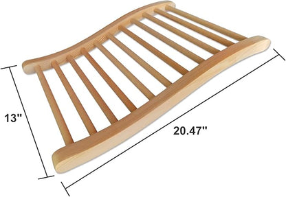 Sauna Backrest Ergonomic S-Shape Support Backrest, Canadian Hemlock Wood Sauna Accessories for Barrel and Infrared Sauna, Pack of 1, Small, 13" W*20.47" H