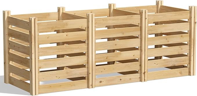 Greenes Fence Cedar Wood Composter, 24" W x 72" L x 31" H / 231.9 Gallons - Made in USA with North American Cedar