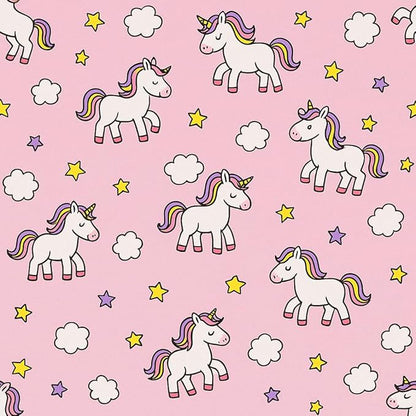 Kids Throw Blanket – Soft Cotton Toddler Blanket with Unicorn, Star & Cloud Pattern, Lightweight Breathable Bed Throw with Stitched Edges, 40 x 60 in (101.6 x 152.4 cm)