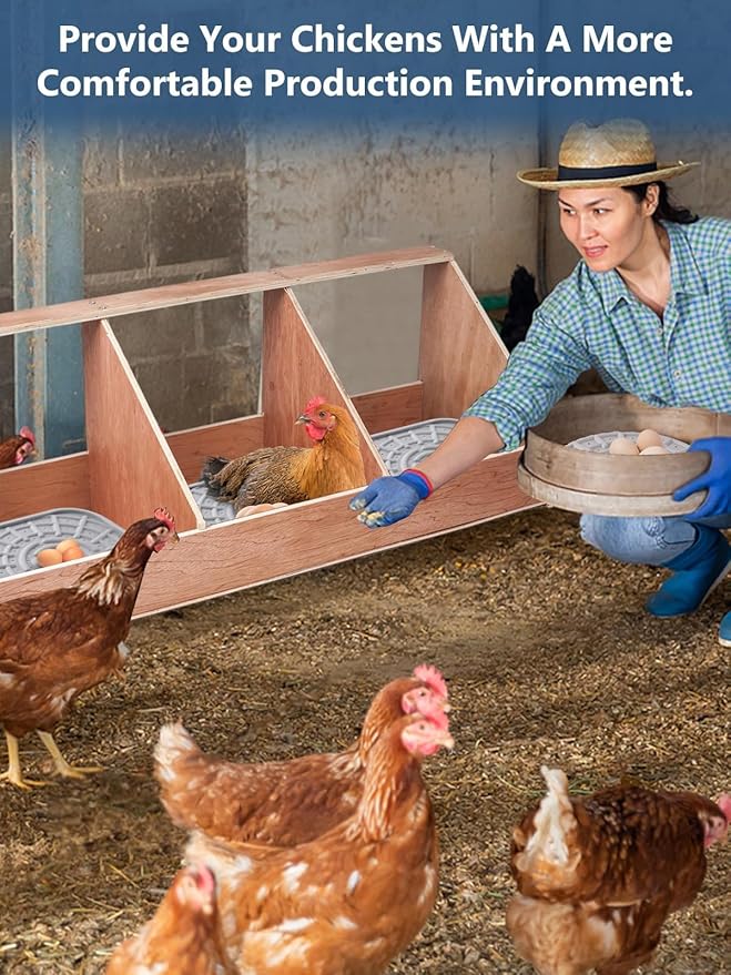 Kalolary 12 PCS Silicone Chicken Nesting Box Pads, 12"x 12" Nesting Pads for Chicken Coop Washable Nesting Box Liners for Chicken Laying Boxes Soft, Easy Clean, Gray