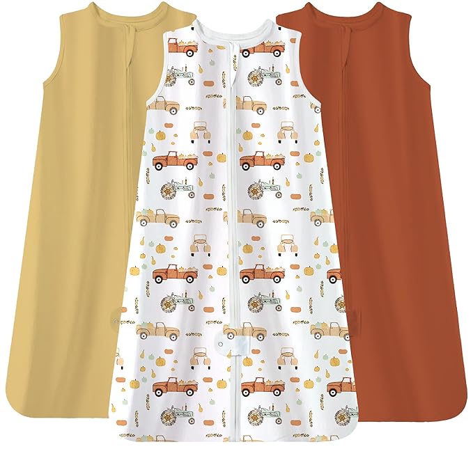 TotAha Sleep Sack 6-12-15 Months 3-Pack,Stretchy,Buttery Soft Swaddle Transition Sleeping Bag,Light Baby Wearable Blanket with 2-Way Safe Zippers for Boys and Girls, 0.5 TOG