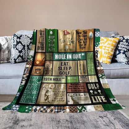Golf Blanket Gifts for Golf Lovers Golf Throw Blanket for Women Men Adults Soft Warm Cozy Fleece Blanket for Couch Sofa Bed 60"x80"