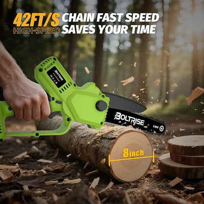 8 Inch Cordless Mini Chainsaw, 1000W Brushless Electric Chainsaw, 2000mAh Batteries & Auto Oiler Hand Held Powered Small Chain Saw, for Tree Trimming Wood Cutting Garden and Yard Work