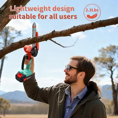 Mini Chainsaw with 2×24V Battery Powered Electric Chain Saw,chain saw are suitable for cutting wood and trimming branches,Mini Chainsaw Cordless With three chains
