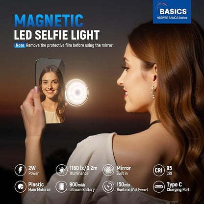 NEEWER Basics Magnetic LED Selfie Light Compatible
