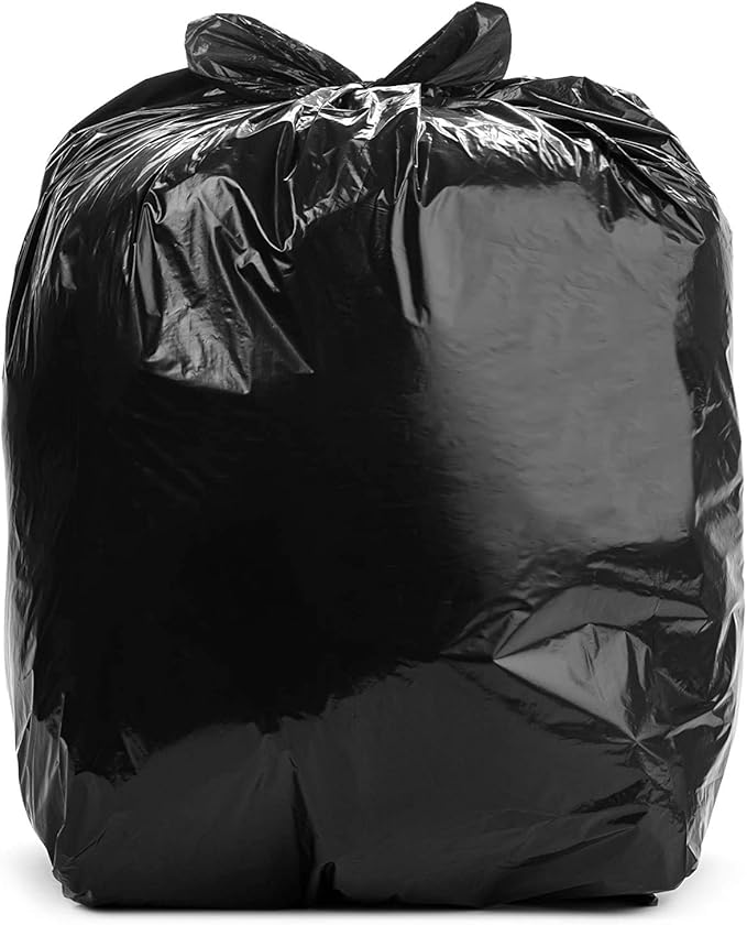 Aluf Plastics T-Tough Roll Pack Low Density Repro Blend Star Seal Coreless Rolls Bag, 45 Gallon Capacity, 46" Length x 40" Width, XXH Strength, Black (Pack of 100)