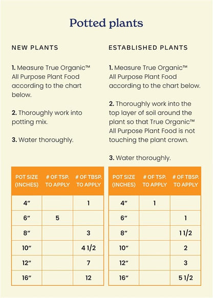 True Organic All Purpose Plant Food – Organic Fertilizer for Fruits, Vegetables, Flowers, and Herbs – 4.5lb Jug Covers 97 sq. ft.