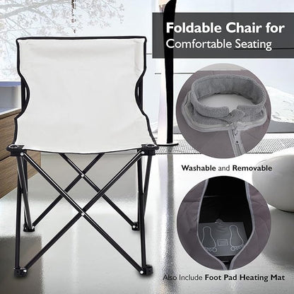 SereneLife Portable Sauna for Home, Infrared Sauna Tent with Heated Foot Pad and Folding Chair, Compact Personal Rejuvenation Sauna, Remote Control In-Home Spa, 38" x 32” - (Gray)