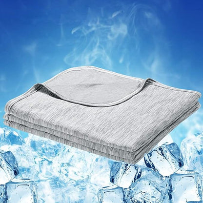 Cooling Blanket Keep Cool in Hot Summer, 51 X 67in Twin or Baby Size Blanket for Adults, Children, Babies Japanese Q-Max 0.5 Technology Arc-Chill Cooling Fiber, Breathable Comfortable All-Season-Gray