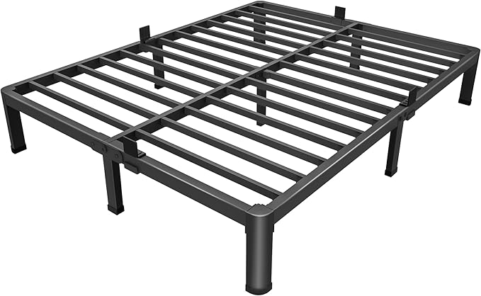 MAF 10 Inch Queen Metal Platform Bed Frame with Round Corner Legs, 3000 LBS Heavy Duty Steel Slats Support, Noise Free, No Box Spring Needed, Easy Assembly