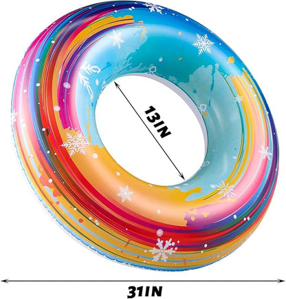 Parentswell 6PCS Big Pool Floats Tubes: Inflatable Pool Floats Swimming Rings with Beach Balls - Brightly Colored Pool Floaties Party Toys, Pool Toys for Kids Adults
