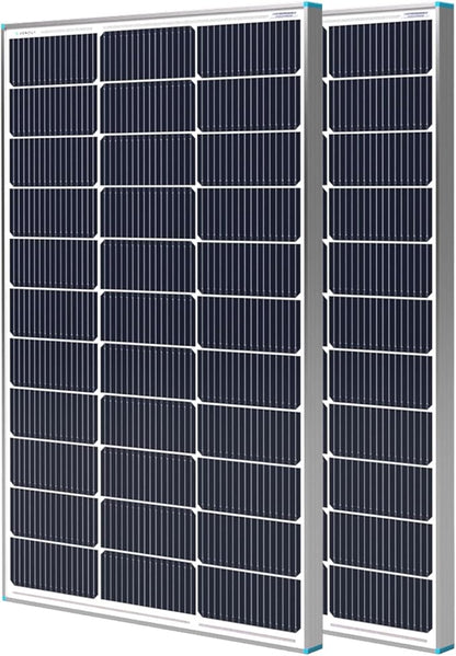 Renogy Solar Panels 200 Watt N-Type 16BB, 2PCS 100 Watt Solar Panel 12V 25% High-Efficiency, 200W Solar Panel for RV Marine Rooftop Farm Battery and Other Off-Grid Applications