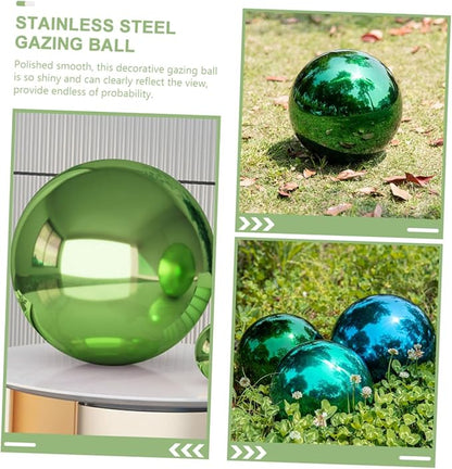 Milisten Garden Gazing Ball Reflective 4.72inch Outdoor Decorative Stainless Steel Sphere