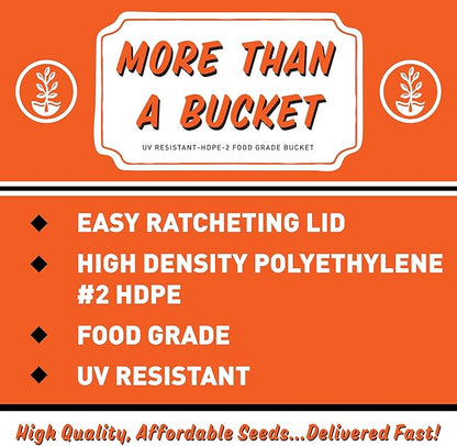 5 Gallon Bucket with Easy On/Off Ratcheting Lid - 3 Buckets - HDPE, Food Grade, BPA Free - Gardening & Composting Info - All Purpose Pail