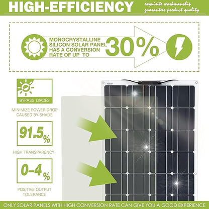 800 Watt Flexible Solar Panel for RV, 2 × 400 Watt 12 Volt Solar Power Panel Kit with 40A Solar Charge Controller Monocrystalline Solar Panels for Camping Off Grid Car Battery Charging Boat