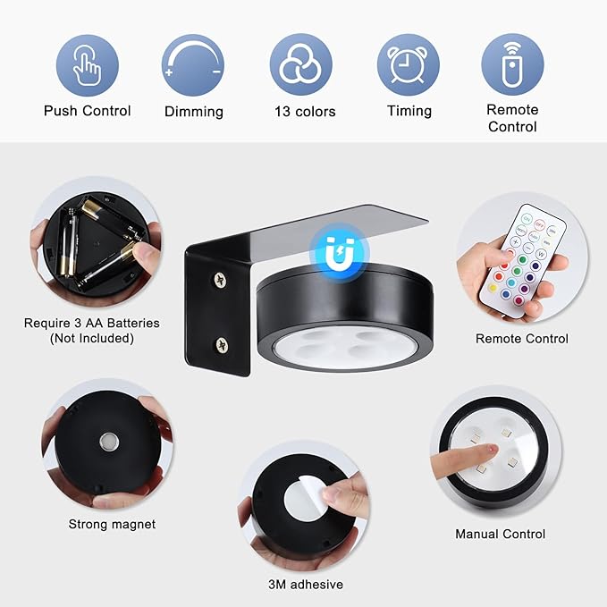 4-Pack Wireless Battery Operated Painting Light
