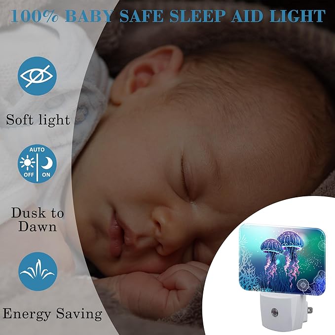 Glowing Jellyfish in Deep Sea Night Light