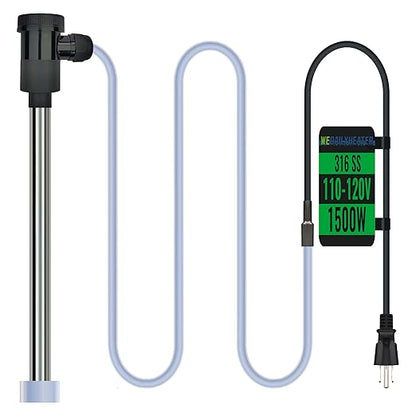 1500W Immersion Water Heater for Hot Tub & Swimming Pool – Portable Fully Submersible Electric Heater with Auto Shut Off & WiFi Timer for Bathtub, Inflatable Pool and Above Ground Pool