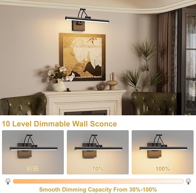 Tipace Black Hardwired Picture Lights
