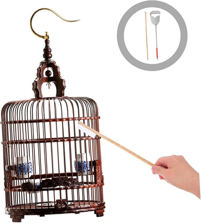Mikikit 2Pcs Bird Cage Cleaning Brush Set Durable Small Cleaning Brush Droppings Scoop for Efficient Bird Cage Cleaning Reliable Pet Accessories for Small Animals