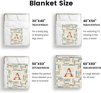 Dr.TOUGH Name Blanket Personalized Blanket for Adult Kids Flannel Customized Personalized Blankets and Throws