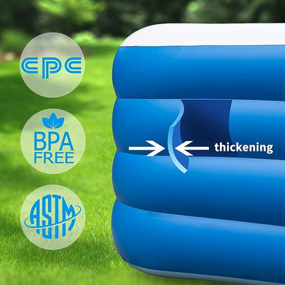 Inflatable Swimming Pool,70x55x29 inch Inflatable Family Swimming Pool, Summer Water Party, Adults, Outdoor, Garden, Backyard