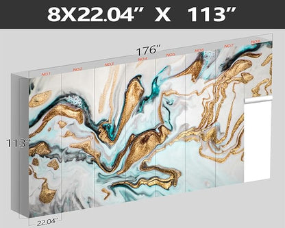 XMPMBM-Gold Quicksilver Marble Fabric Wallpaper Abstraction Art Textured Living Room Bedroom Bathroom Wall Mural-W 176" X H 113"（138 Square Foot）