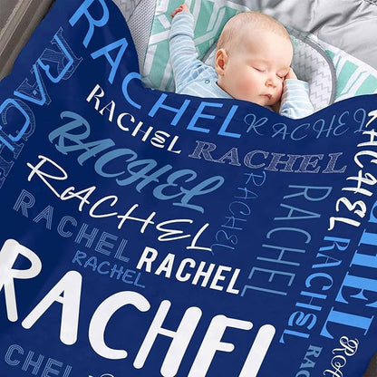 Ship Next Day, Custom Name Blanket, Personalized Baby Blanket for Girls, Baby Blankets with Name Ultra-Soft Cozy Fleece Blankets Gifts for Boys & Girls Kids Teen Girl New Mom