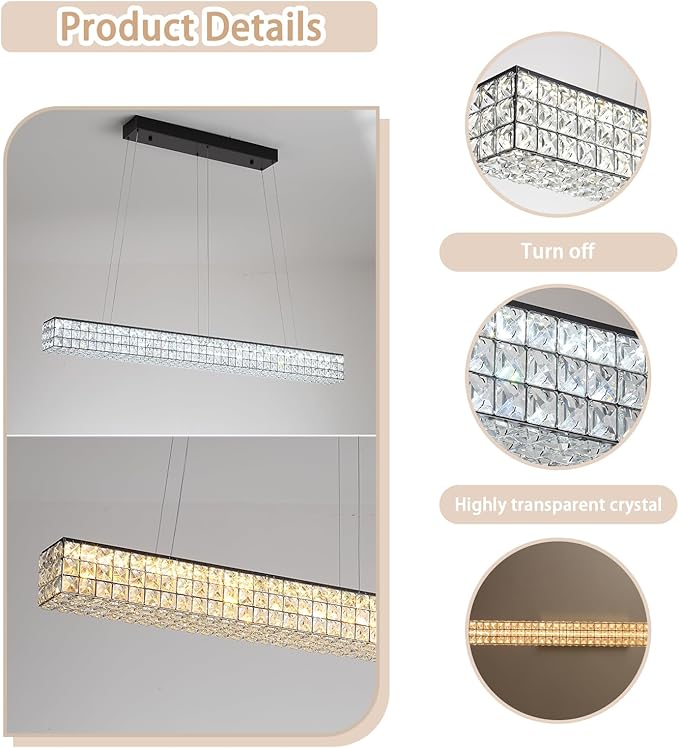 Rectangle Crystal Chandelier Modern Crystal Chandelier Black Rectangular