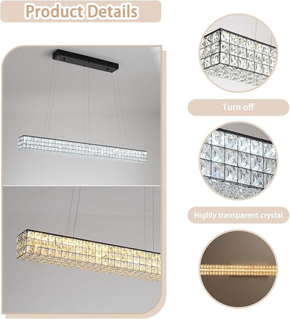 Rectangle Crystal Chandelier Modern Crystal Chandelier Black Rectangular