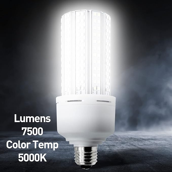 2 Pack LED Corn Light 600W Equivalent LED Corn Bulb 7500 Lumen 60W Large Area