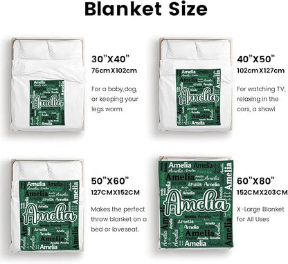 Dr.TOUGH Personalized Blanket for Adult Kids with Name Customized Blankets Personalized Throw Blanket for Christmas Birthday Gifts