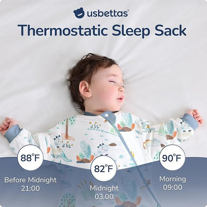 Baby Sleep Sack with Removable Sleeves, Breathable Wearable Blanket for Newborn & Toddler 6-36 Months, Cute Print