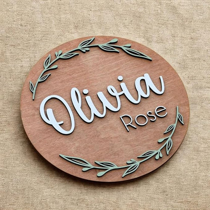 Personalized Wooden Name Sign - Custom Baby Name Signs for Nursery & Kids Room, Baby Announcement Sign, Wall Name Signs Personalized, Round Wooden Letters for Nursery Decor (Design 1)