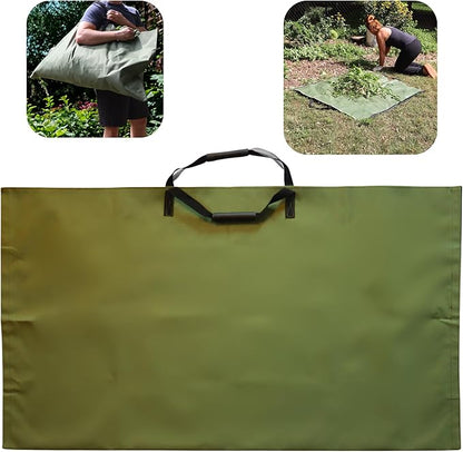 Garden and Landscape Bag, Portable Leaf and Weed Tarp with Handles, Reusable Leaf Bag, 48" X 56" Weed and Landscape Tarp