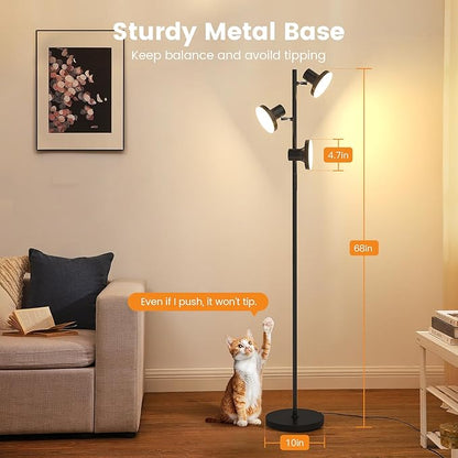 36W LED Tree Floor Lamp, Modern Dimmable Standing Lamp