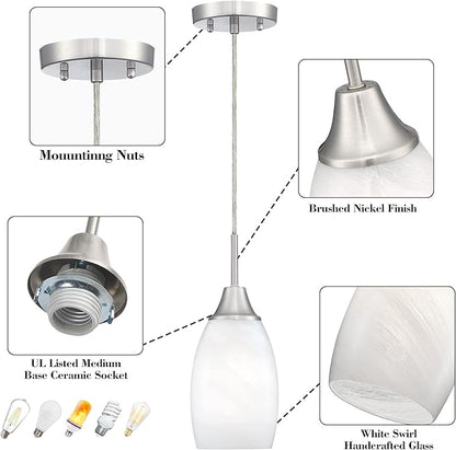 Mini Glass Pendant Light 1-Light