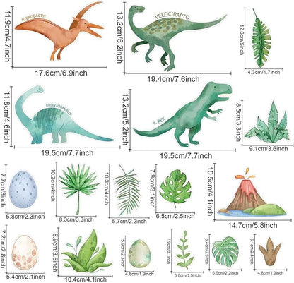 Wall Decals for Kids Room - Self Adhesive Removable Dino Palm Tree Wall Stickers, Jungle Nursery Bedroom Playroom Classroom Decor, Easy Peel & Stick Boys/Girls Home Art