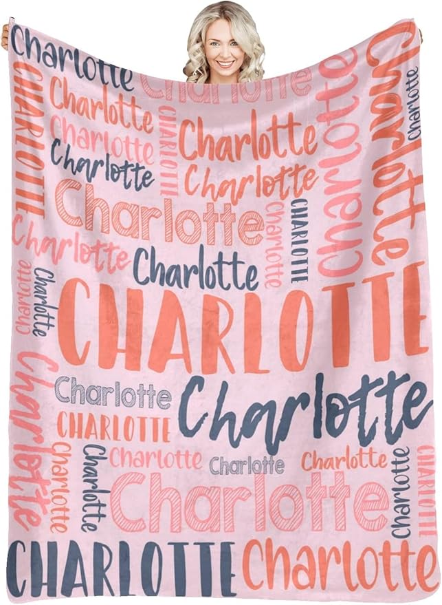 Dr.TOUGH Personalized Blankets with Name Customized Baby Blankets for Girls Boys Adults Monogrammed Blankets and Throws Christmas Birthday Mothers Fathers Valentines Day Gift (Pink, 40''×50'')