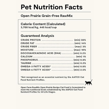 Open Farm, RawMix Dry Cat Food, Protein-Packed Kibble Coated in Bone Broth with Freeze Dried Raw Chunks, for Indoor & Outdoor Cats, Chicken & Turkey Grain-Free Recipe, 2.25lb Bag