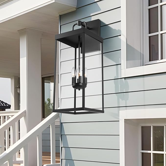 Outdoor Wall Sconce Light, 28 Inch Tall Transitional Exterior Wall Bracket