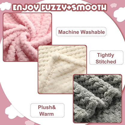Frienda 4 Pcs Baby Fuzzy Blanket Fluffy Baby Blanket for Boys Girls Soft Warm Infant Newborn Toddler Receiving Nursery Bed Supplies, 32 x 24 Inch(Lovely Color)