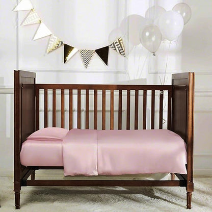 Organic Silk Baby Pillowcase with Zipper, Small 10"x13" Pillow Cover for Boys & Girls, Ideal for Bed & Travel, Soft for Kids Hair & Skin, Hypoallergenic Pillowcases for Toddlers (Pink+Pillow)